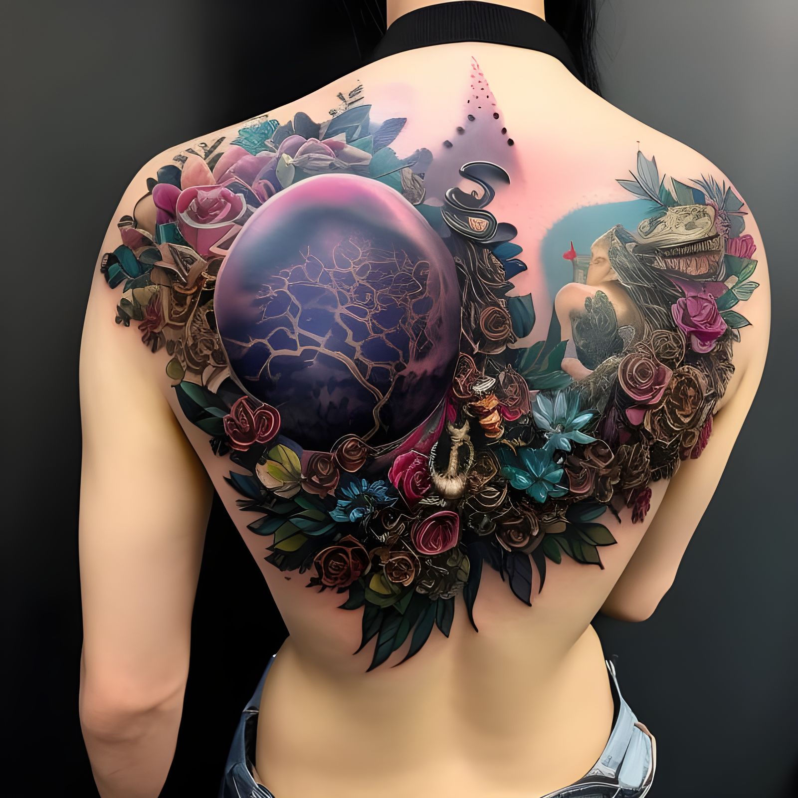 Maximalist Tattoo Art of Glass Organs and Monsters