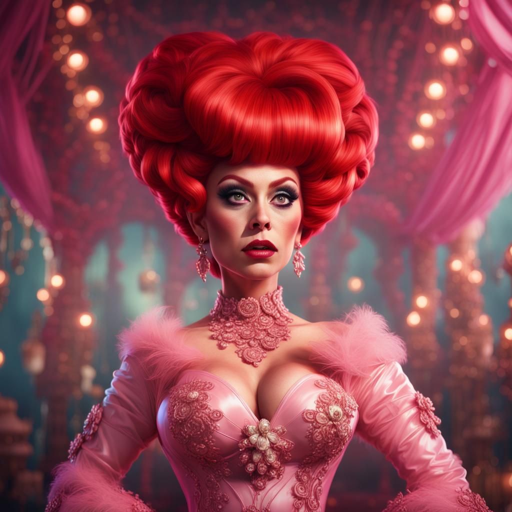 Prissy Sissy Drag Queen Bride: Detailed Matte Painting