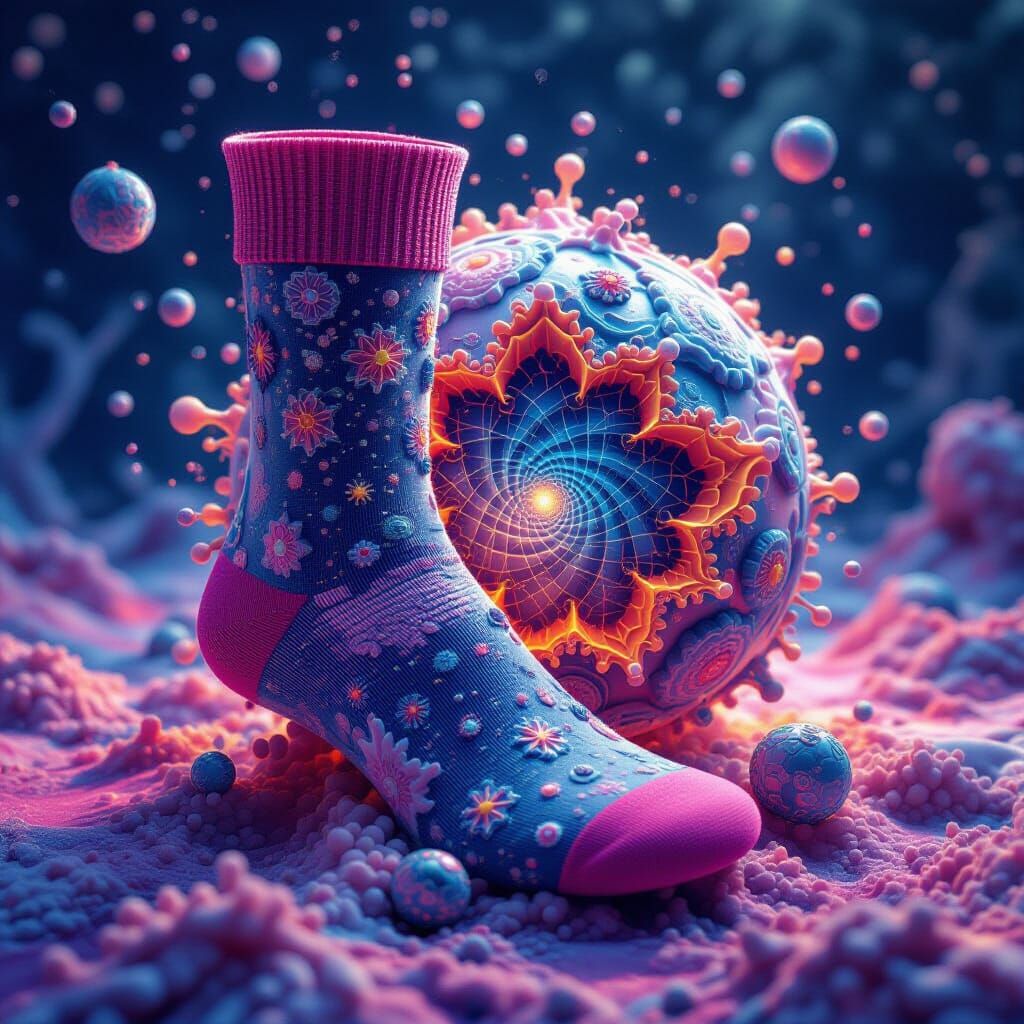 Psychedelic Fractal Sock Landscape in DMT Style