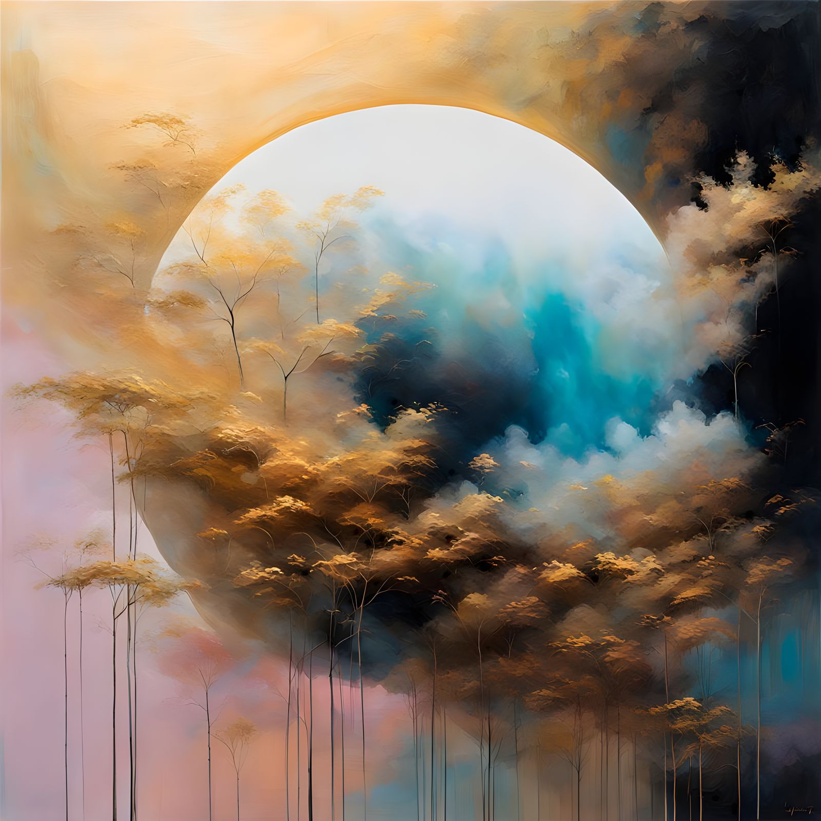 Ethereal Poem Illustration in Minimalist Digital Art