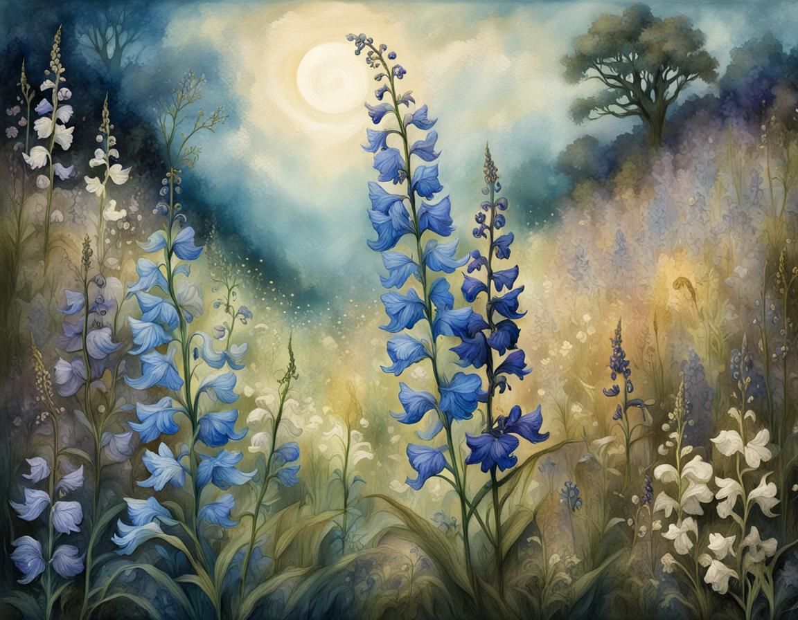 Whimsical Meadow Blooms in Watercolor Style