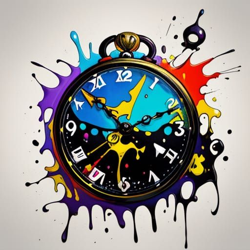 Surreal Still Life of Melting Fruit and Clock Parts