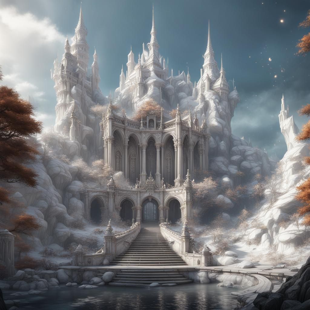 Fantastical White Castle Concept Art