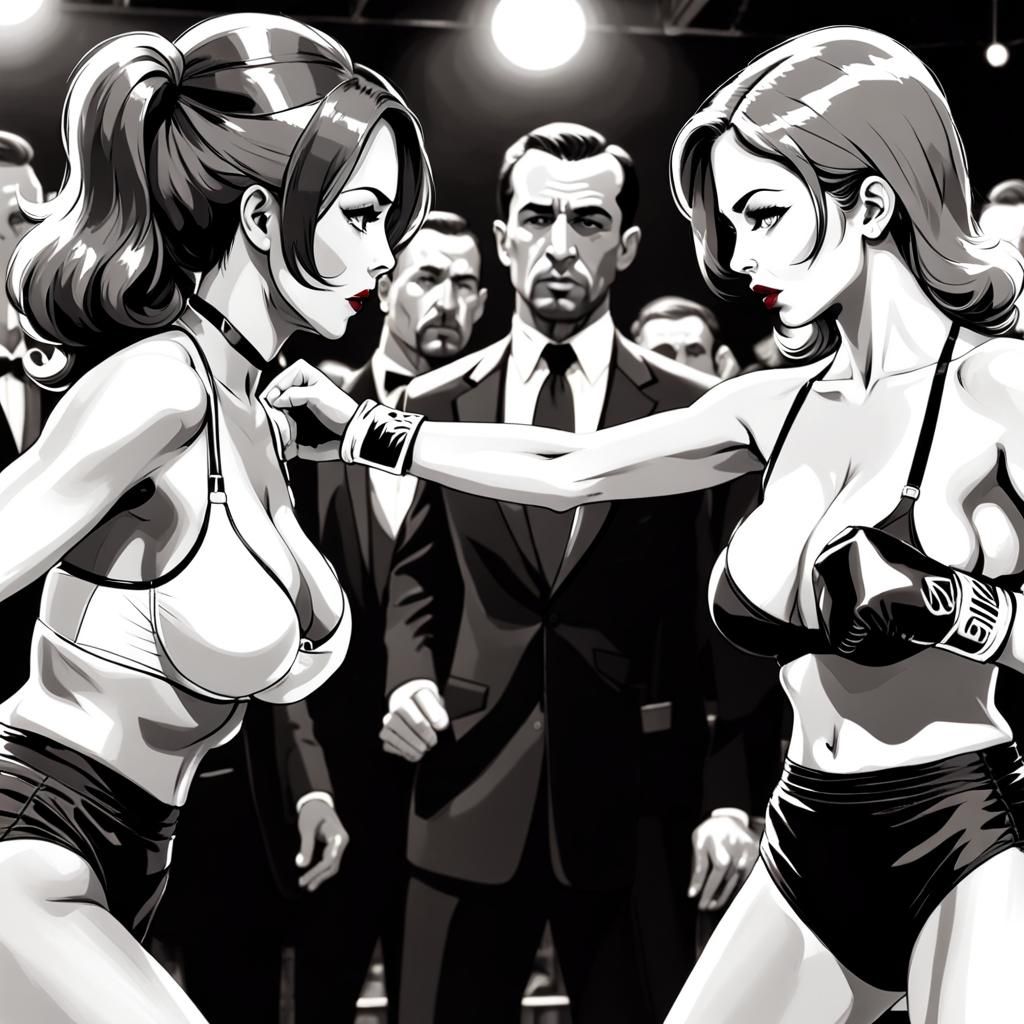 Glamorous Catfight in an Underground Nightclub