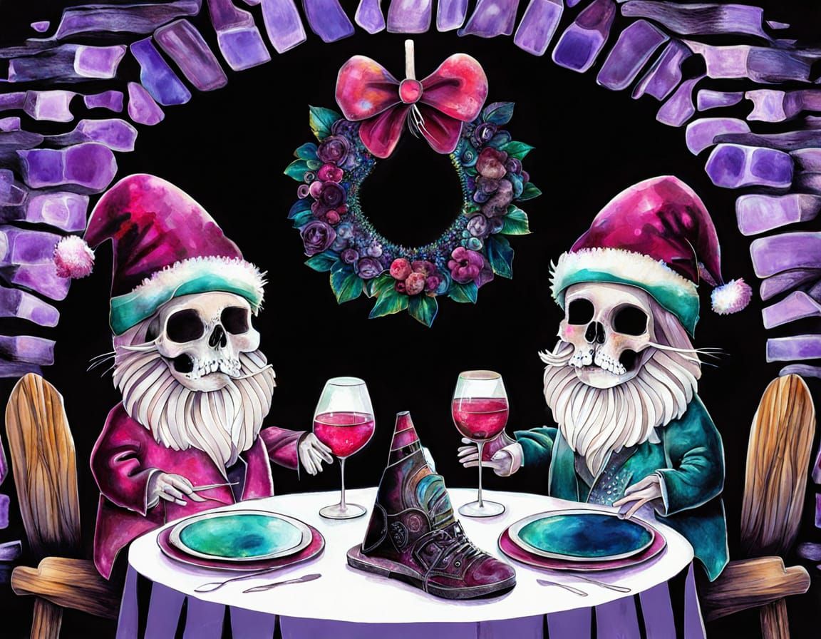 Abstract Christmas Art in Alcohol Ink Style