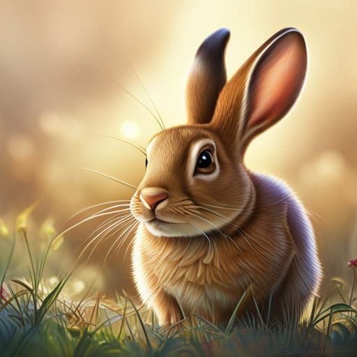Hyperrealistic Peter Cottontail in Splash Art Style