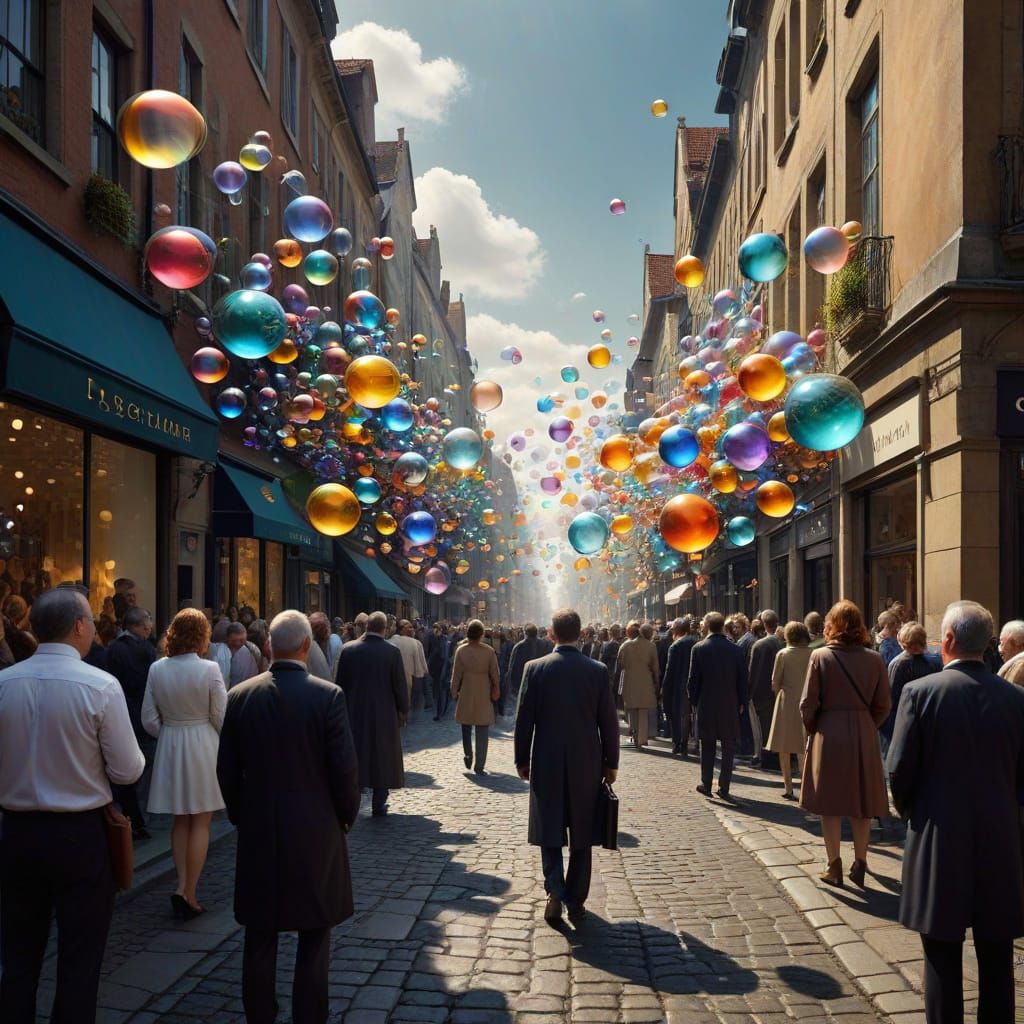 Surreal Street Scene in Photorealistic Style
