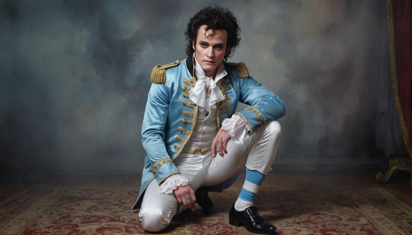 watercolour and alcohol ink Adam Ant as Prince Charming in t...