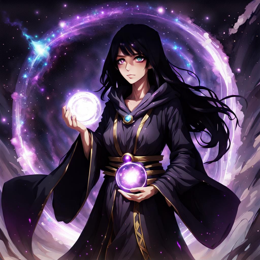 Beautiful Galaxy Mage Summons a Black Hole