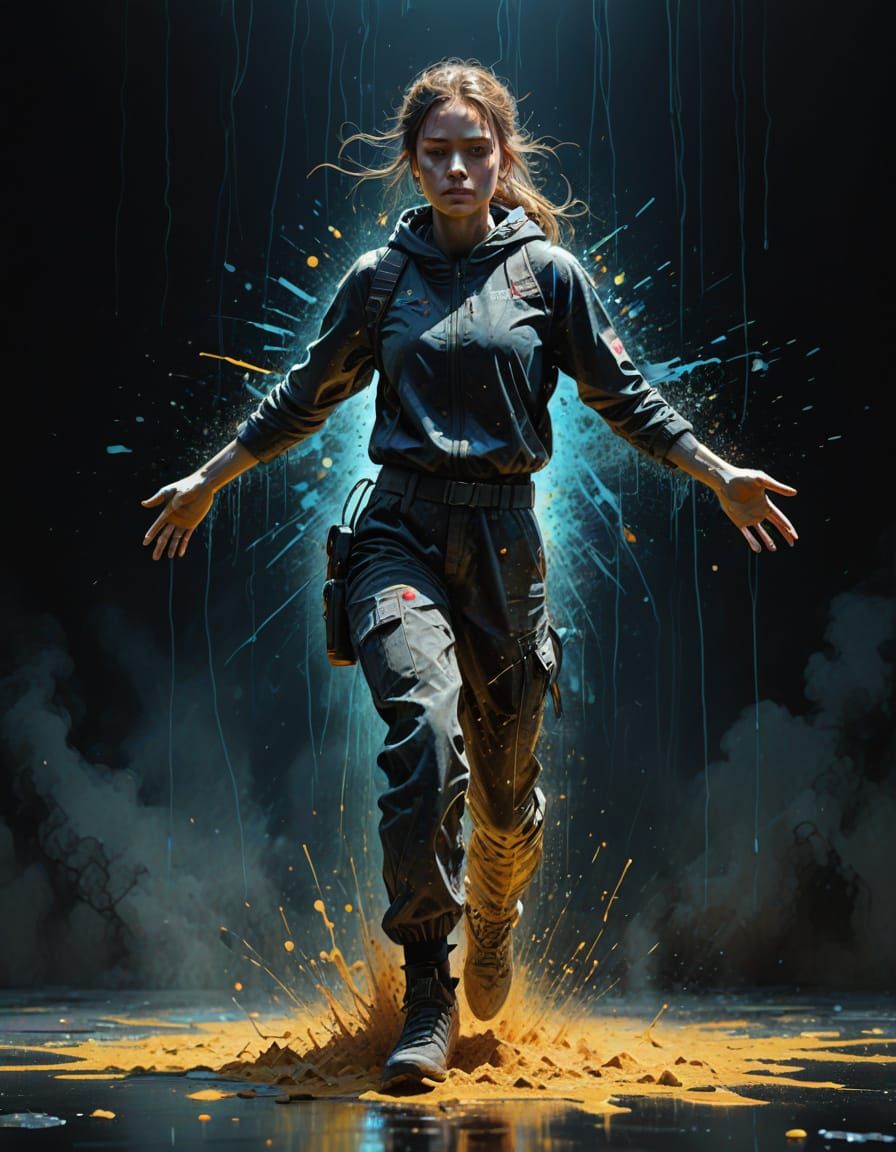 Impressionist Oil Painting of Female Figure