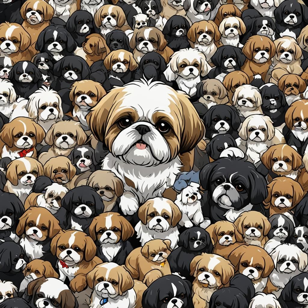 Shih Tzu Anime Key Visual: Japanese Manga Style