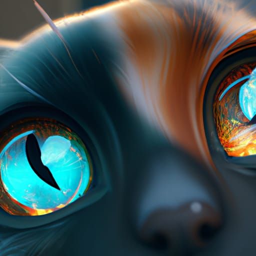 Hyperdetailed Cat Eye in Dark Fantasy Style