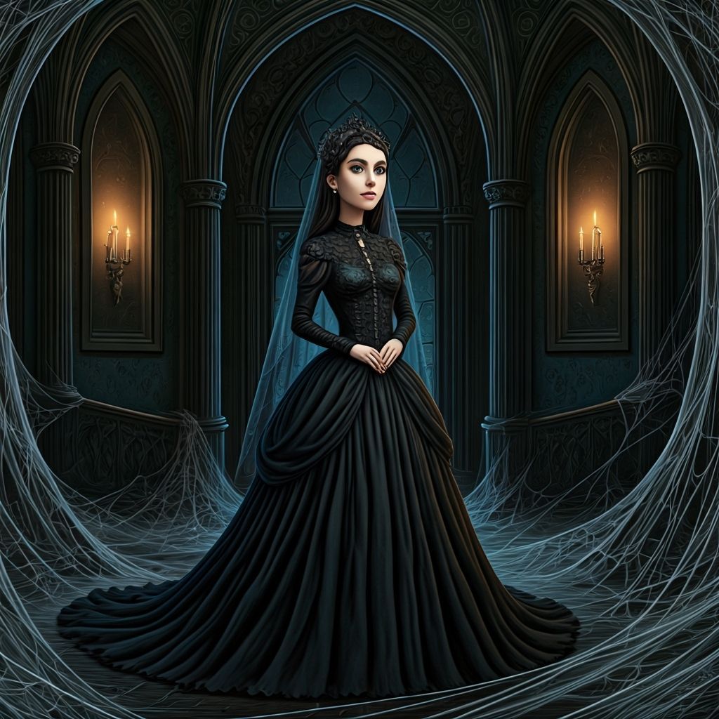 Imagine Lynn Loud from The Loud House as a gothic high fashi...