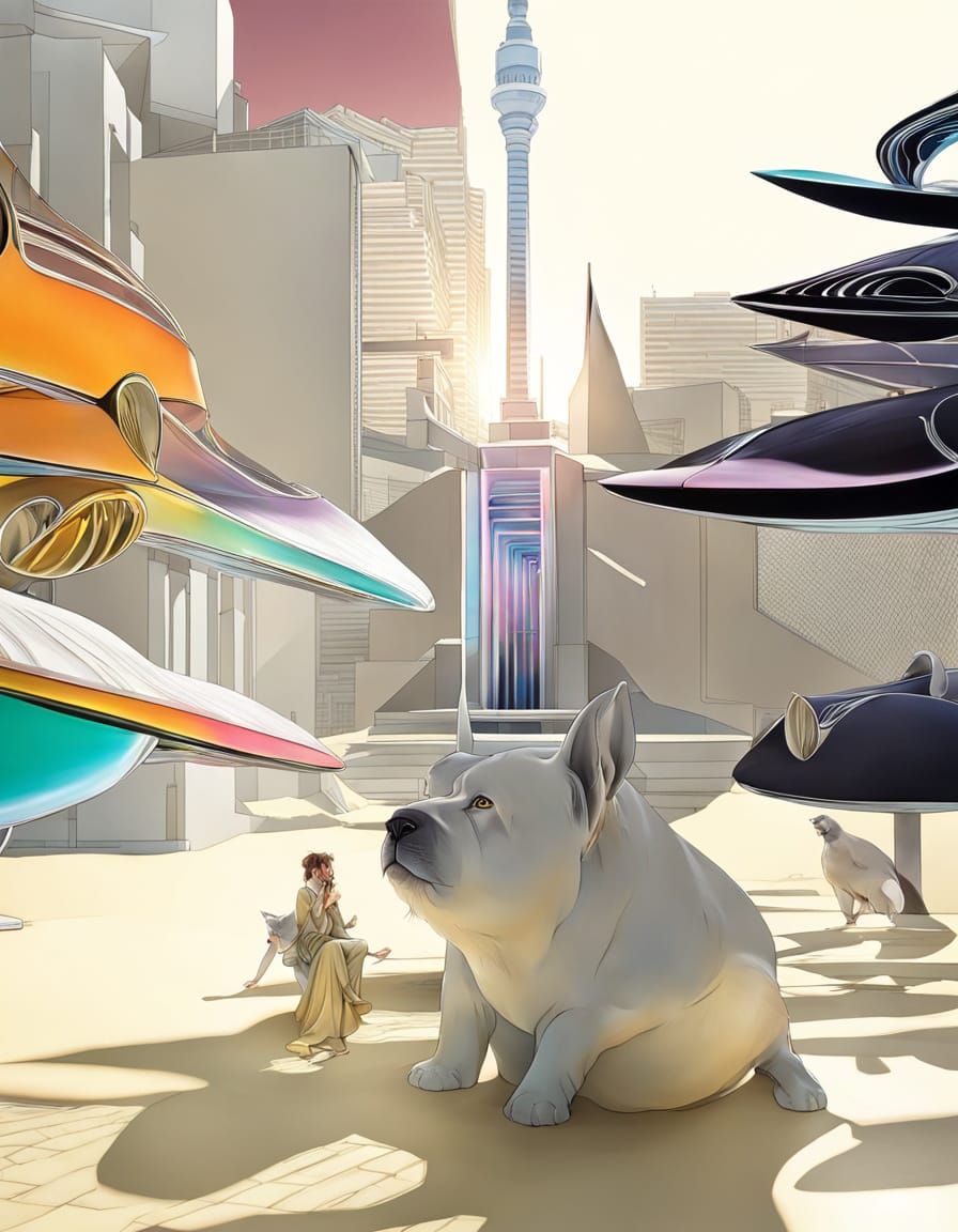 Sitting in the shade of her Dog...