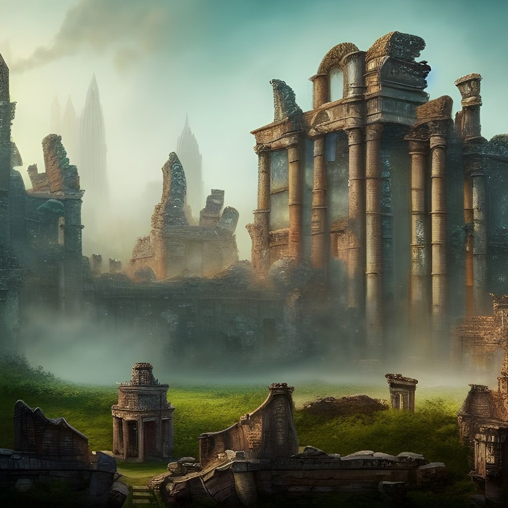 Fantastical Ruins: A Detailed Matte Painting