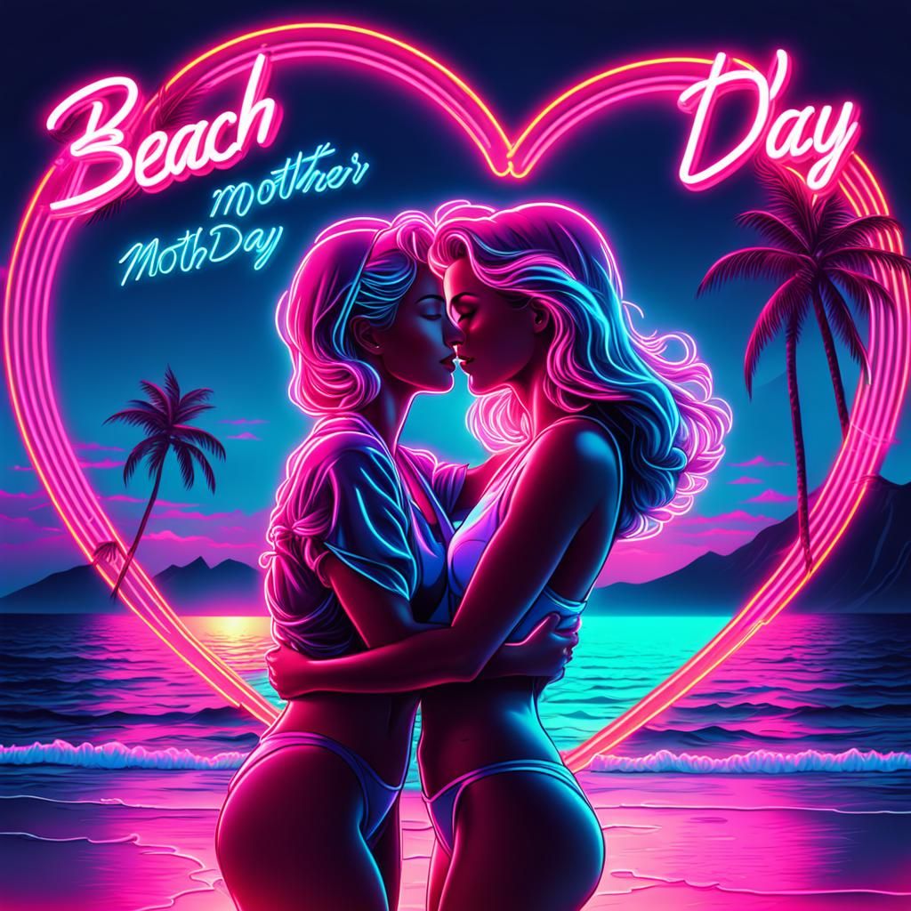 Synthwave Mother's Day on Neon Beach