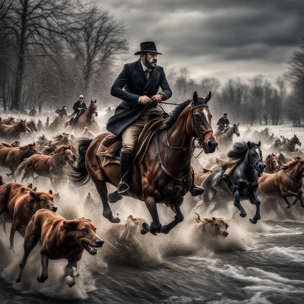 Detailed Chasse à Courre Scene in HDR