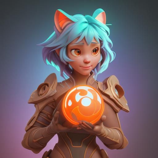 Cute Furry Creature: Pixar Style 3D Digital Art