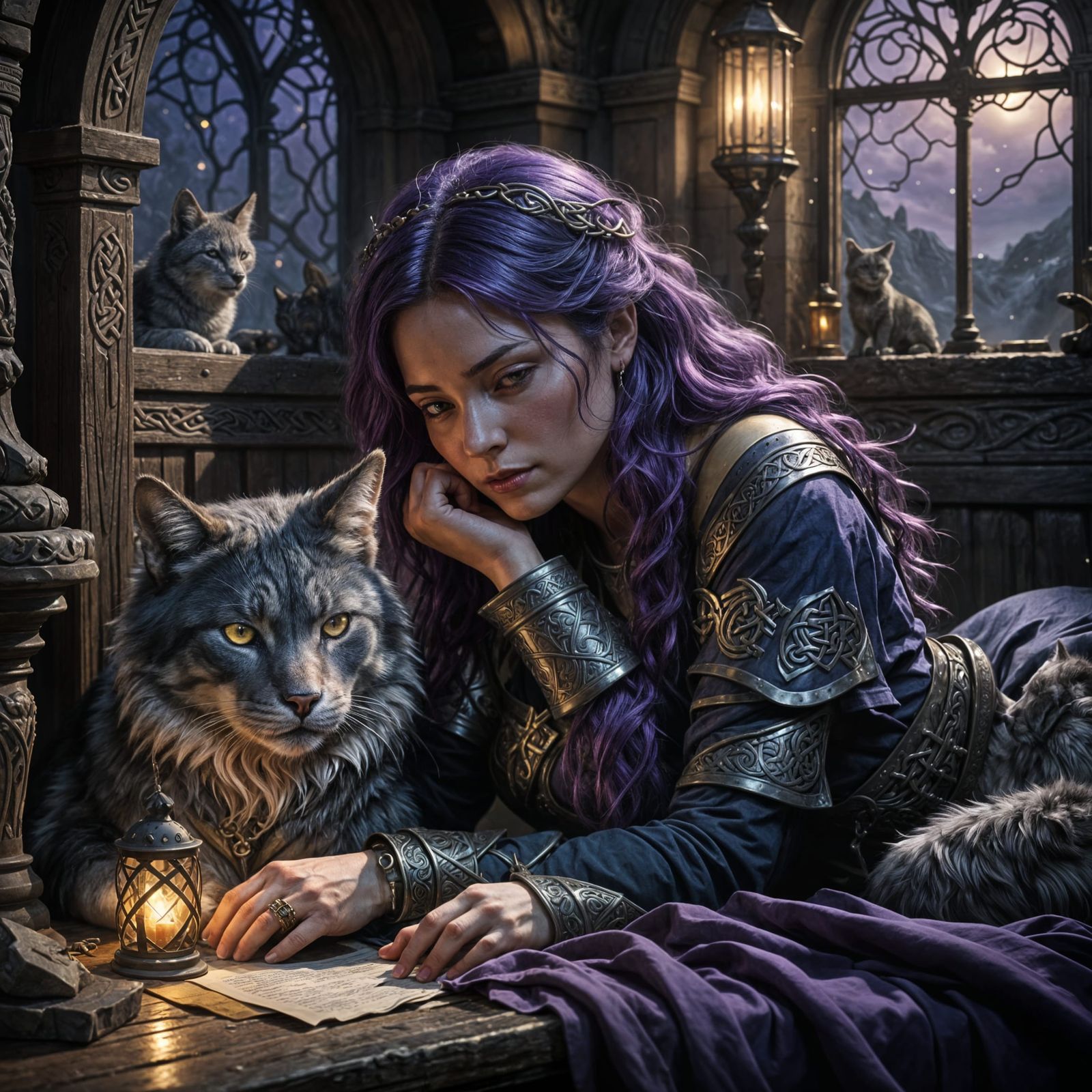 Enchanted Slumber in Dark Fantasy World