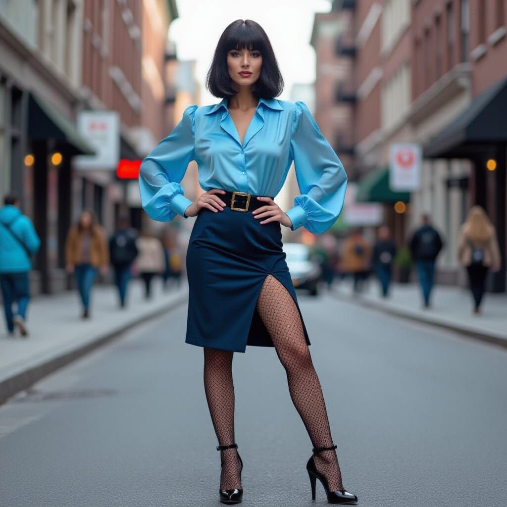 Cross Dresser at 80s Party in Feminine Attire
