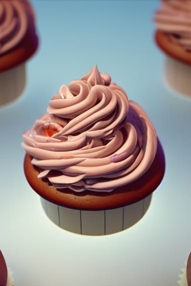 Detailed White Chocolate Cupcake: Fantasy Concept Art