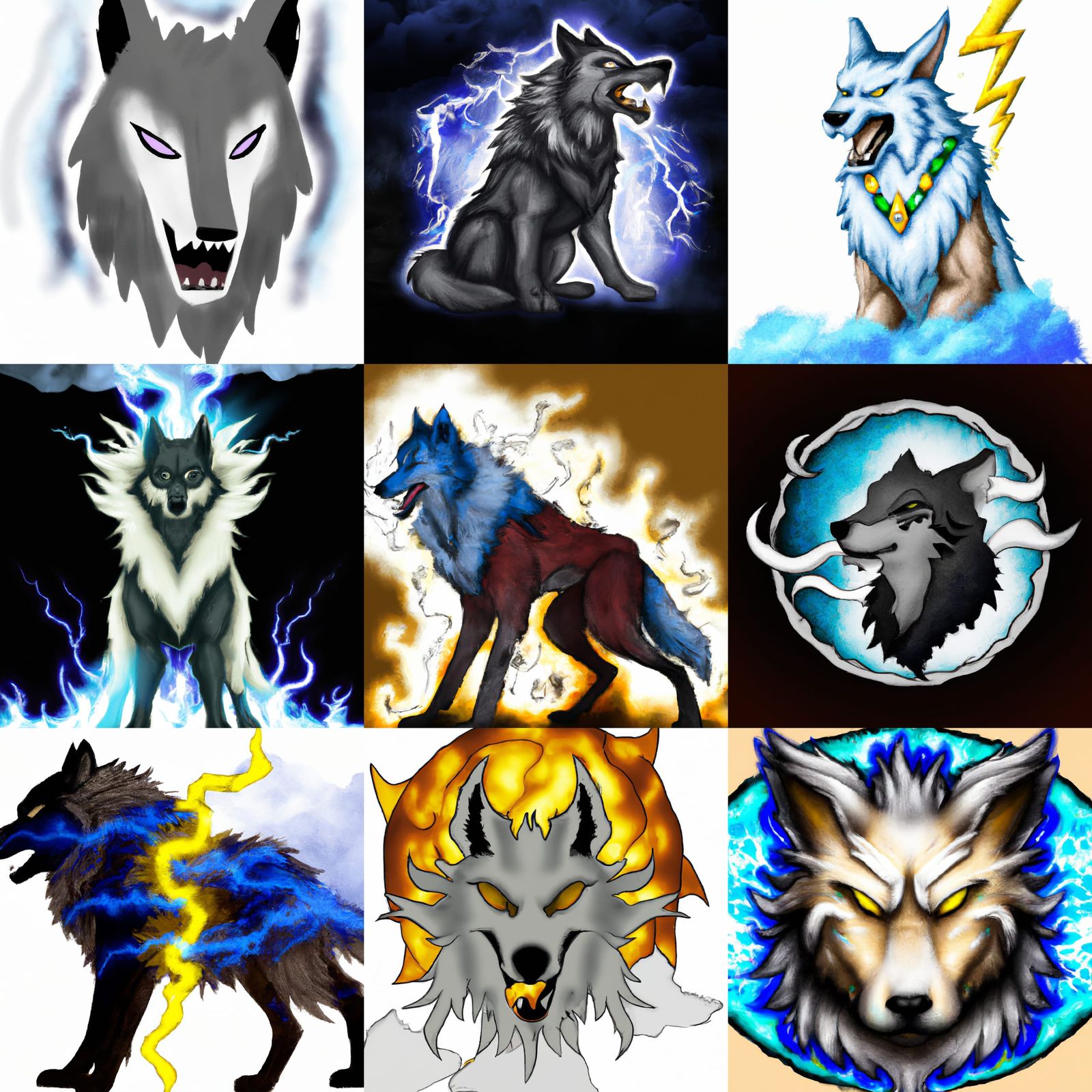 Elemental Thunder Wolf Unleashes Electric Storm