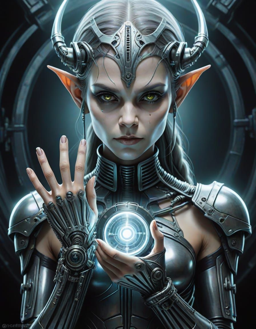 Diesel Punk Elf with Holographic Projector