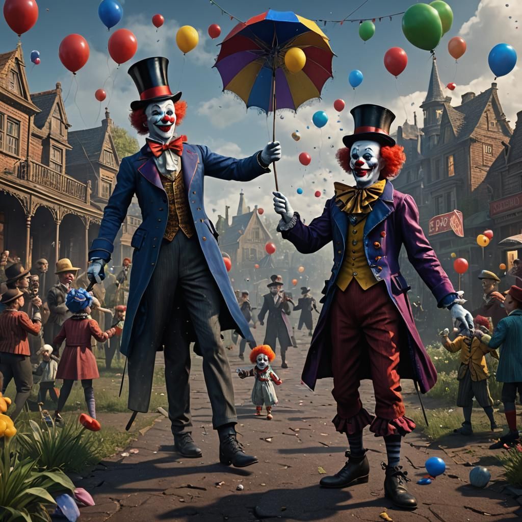Mary Poppins vs Pennywise: Fantasy Concept Art
