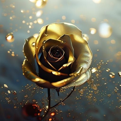 Glowing Rose with Transparent Petals, Macro Photography