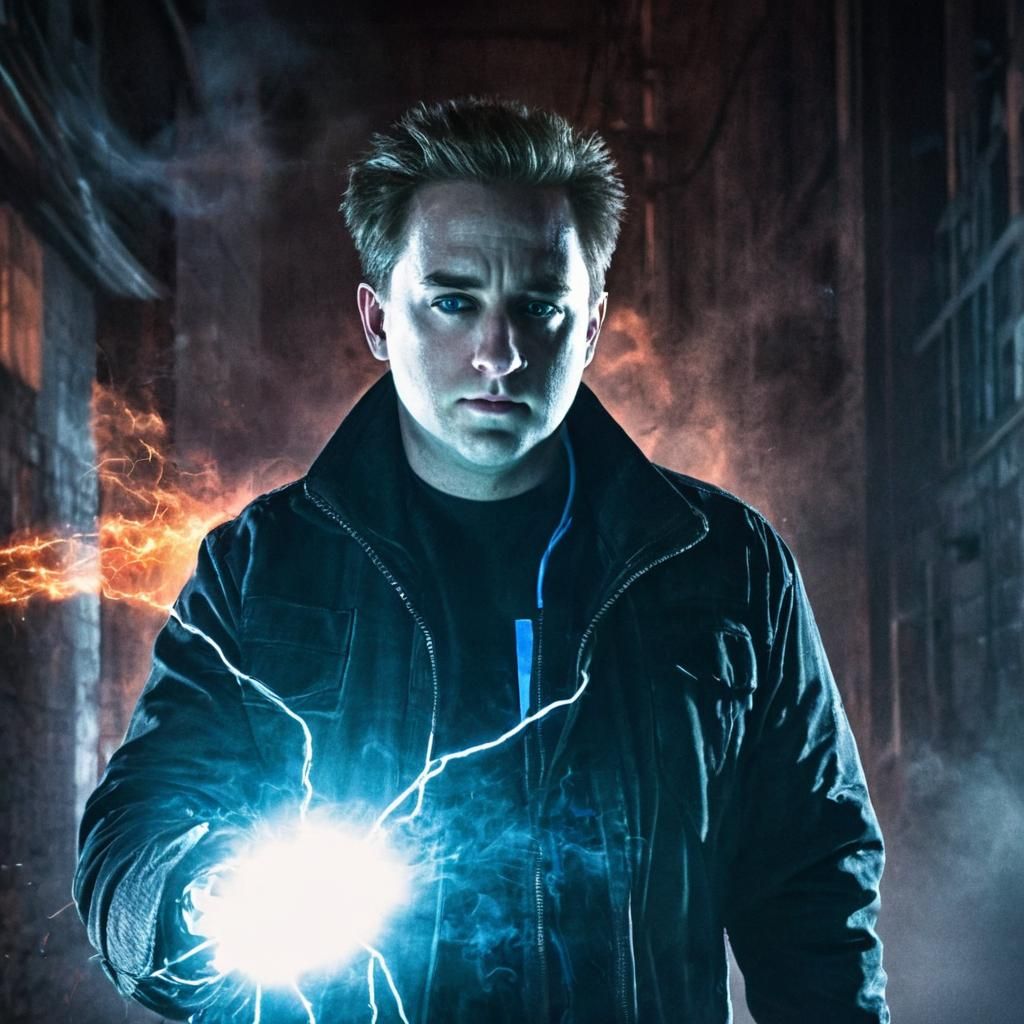 Electro in Dark Alleyway, Film Noir Style