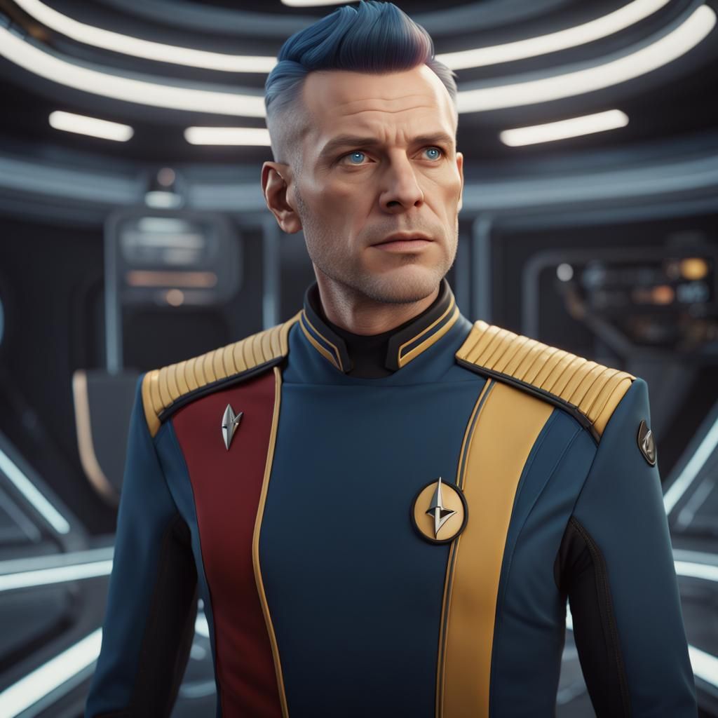 Rezo in Starfleet Uniform: Detailed Matte Painting