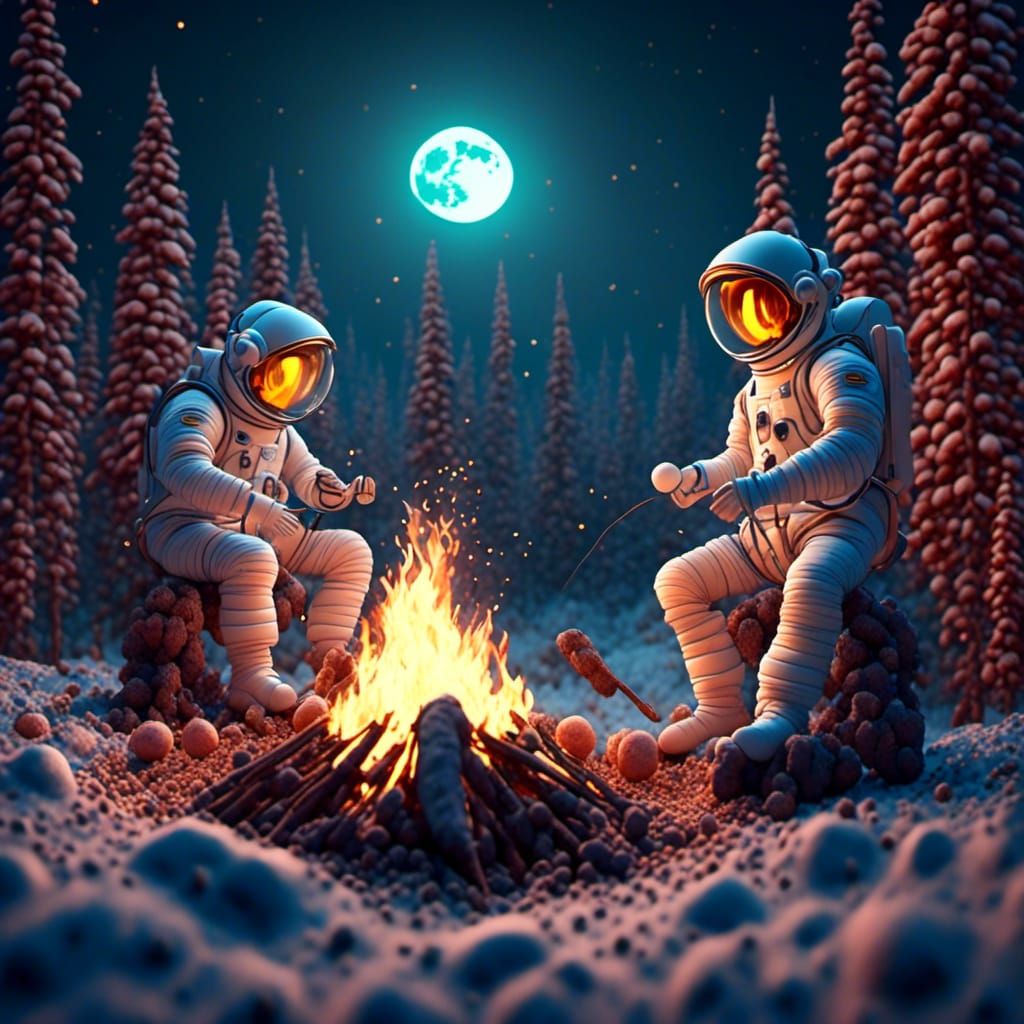 Astronauts Roast Marshmallows on the Moon