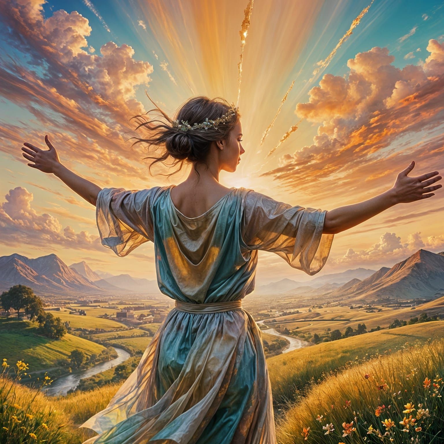 Ethereal Freedom: Impressionistic Surreal Image