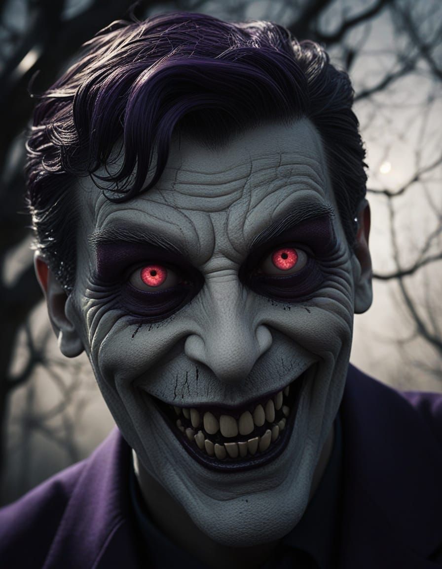 Dark Fantasy Illustration: Sinister Easter Bunny Under Moonl...