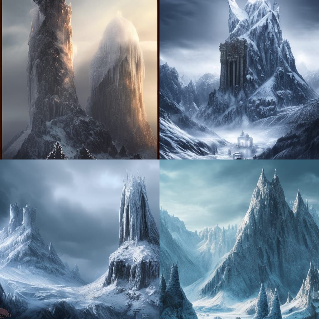 ice tower in the mountains