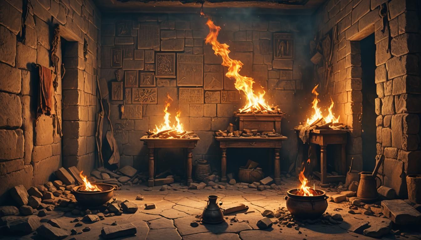 Torchlit Room in Hebrew Biblical Style