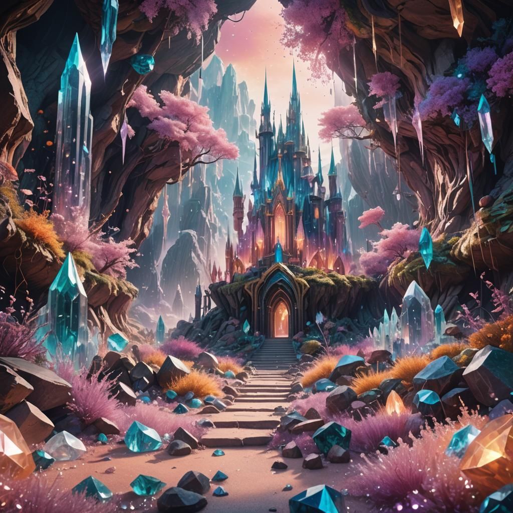 Crystals Manifesting Life in a Mystical Realm