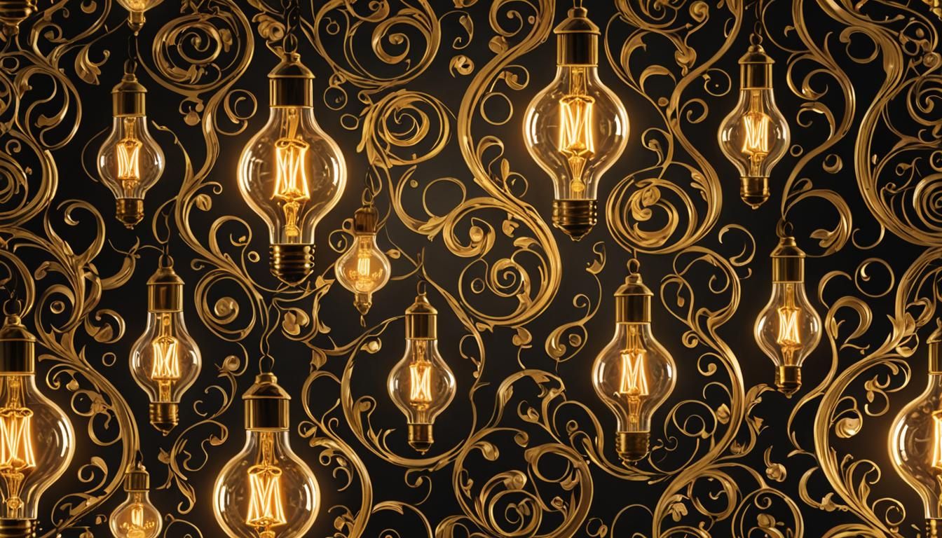 Art Nouveau Lightbulb with Constructivist Beams