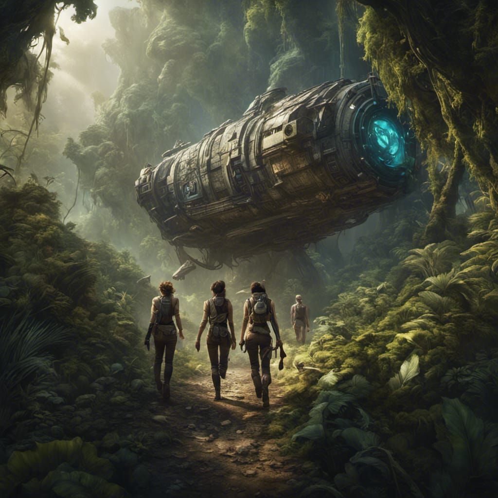 Archeologist's Jungle Escape: A Detailed Matte Painting