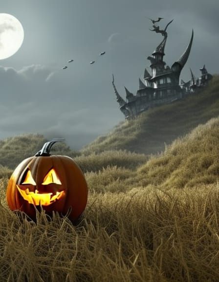 Intricate Jack-o'-Lantern in Halloween Concept Art
