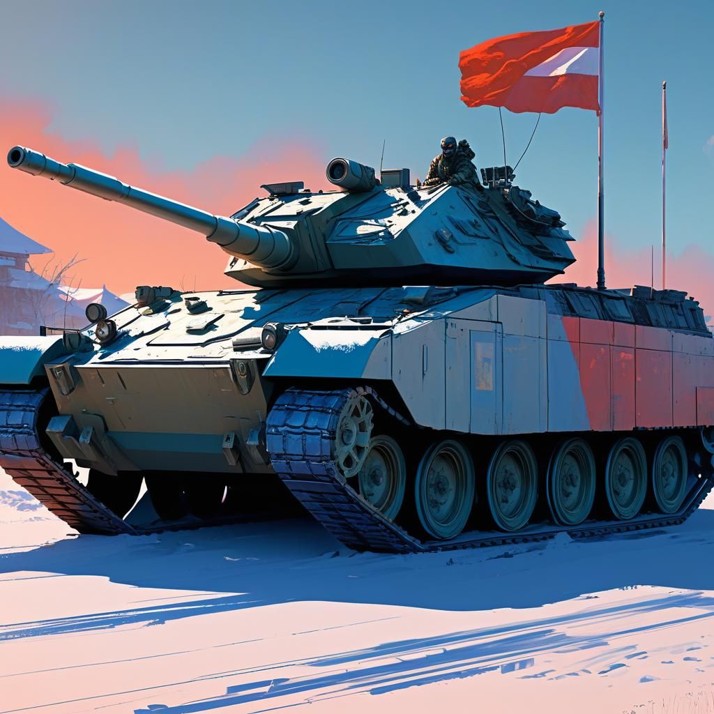 Russian Tank Concept Art in Syd Mead Style