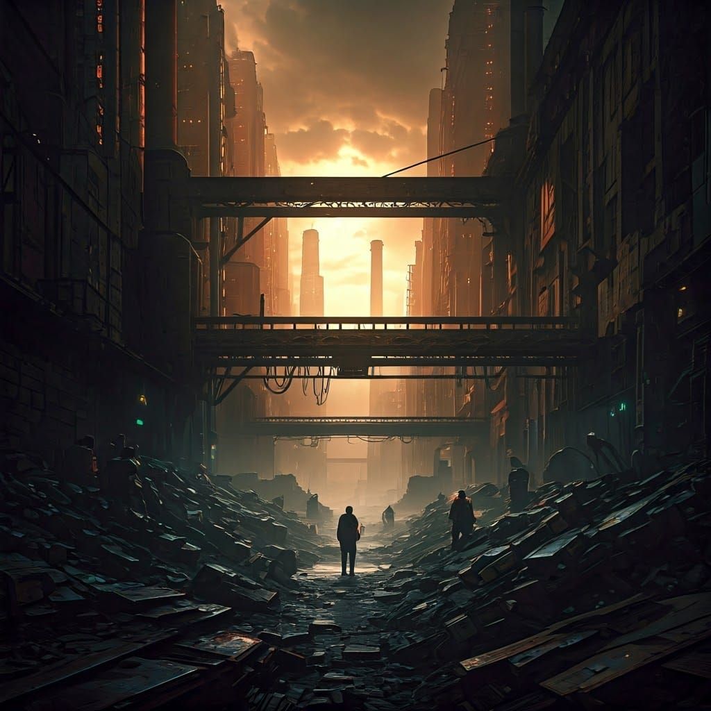 Dystopian Ruins in a 1930s-Style Great Depression of 2025