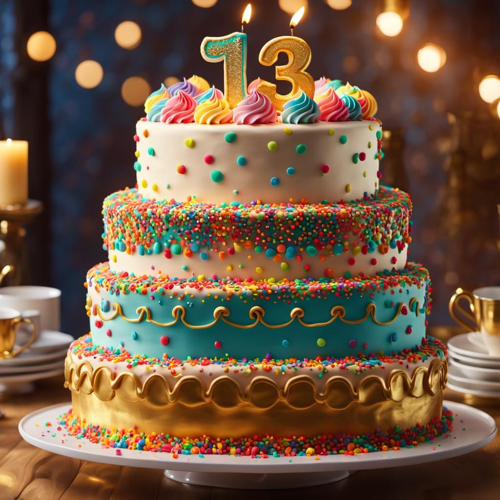 Whimsical Cake with Ernst Haeckel Floral Patterns