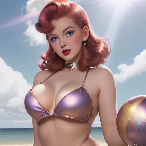 1950s Space Theme with Gold Bikini