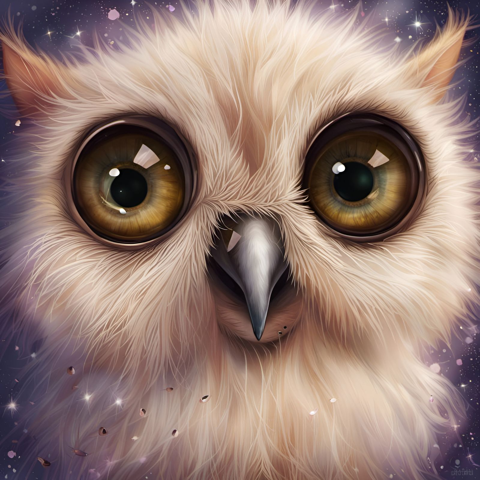 Adorable Big-Eyed Animal Portrait in Cartoon Style