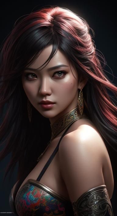 Detailed Hyperrealistic Portrait with Dramatic Lighting