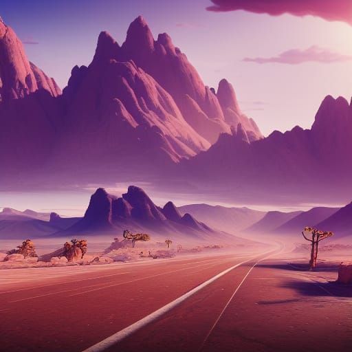 Desert Highway: Detailed Matte Painting in Unreal Engine