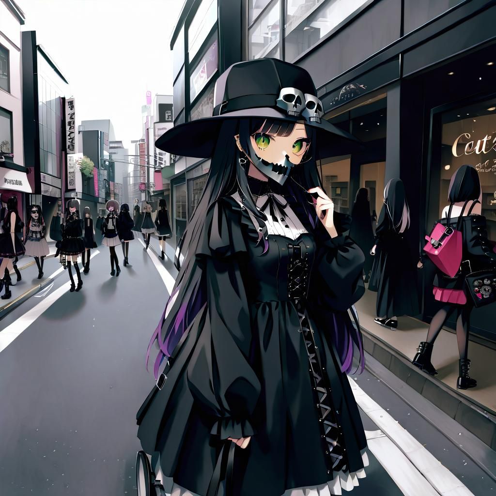 Harajuku Girl as Plague Doctor in Shibuya