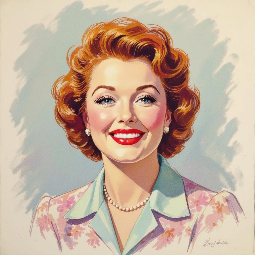 Pastel Chalk Portrait of Lucile Ball