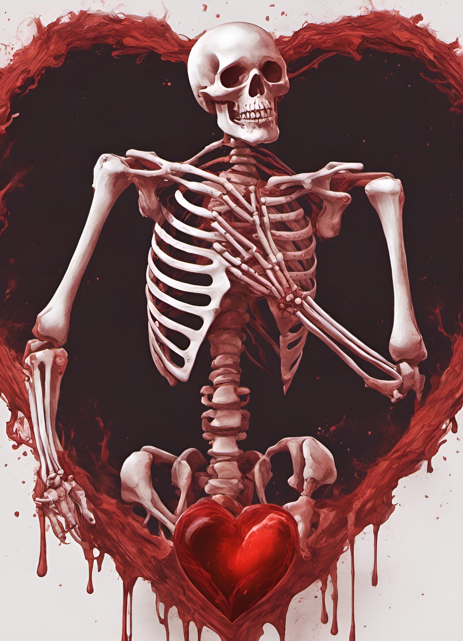 Passionate Red Skeleton Craves Love